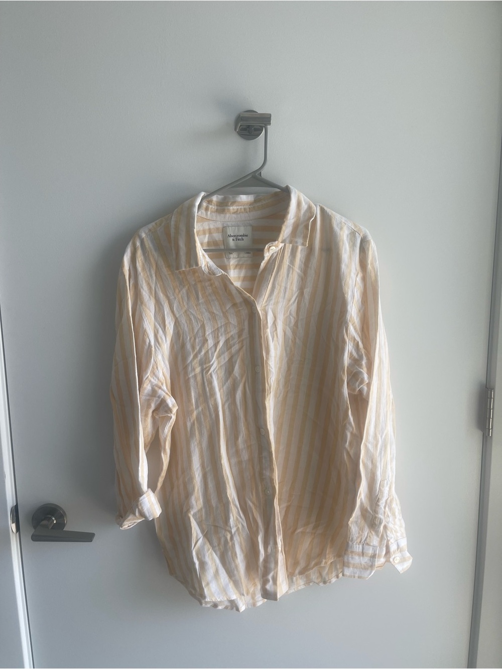 Abercrombie & Fitch Yellow Stripe Button-Up Shirt